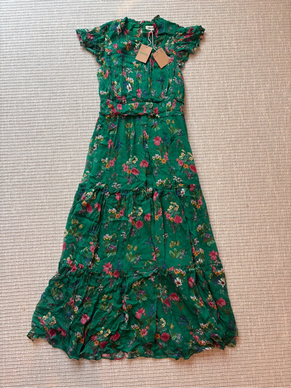 Boden Green Floral Maxi Dress - Picture 5 of 14